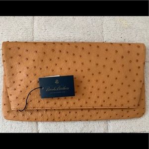 Brooks Brothers Ostrich leather clutch (Brand New)